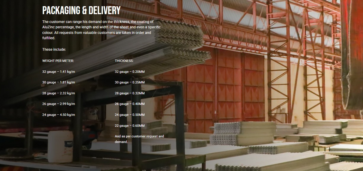 Roofing sheets prepared for packaging and delivery